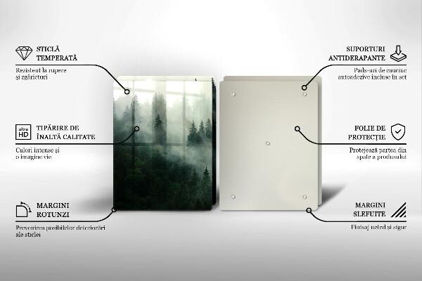 Tagliere in vetro temperato Paesaggio forestale nebbioso