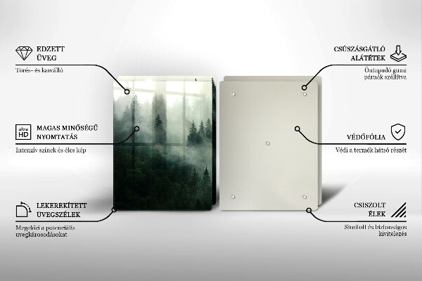Tagliere in vetro temperato Paesaggio forestale nebbioso