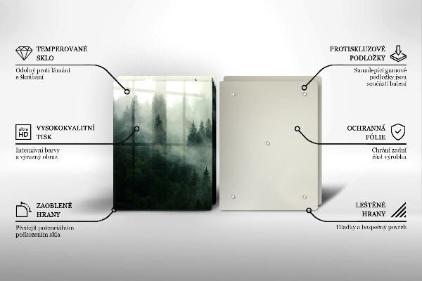 Tagliere in vetro temperato Paesaggio forestale nebbioso