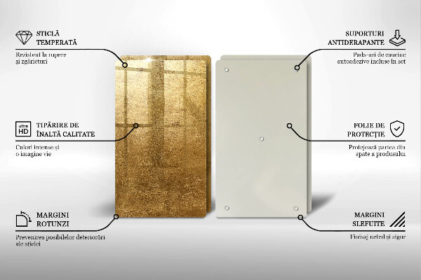 Tagliere in vetro temperato Sfondo texture oro