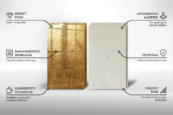 Tagliere in vetro temperato Sfondo texture oro