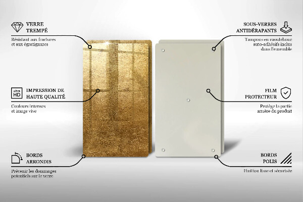 Tagliere in vetro temperato Sfondo texture oro