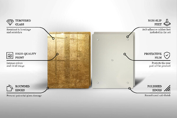 Tagliere in vetro temperato Sfondo texture oro