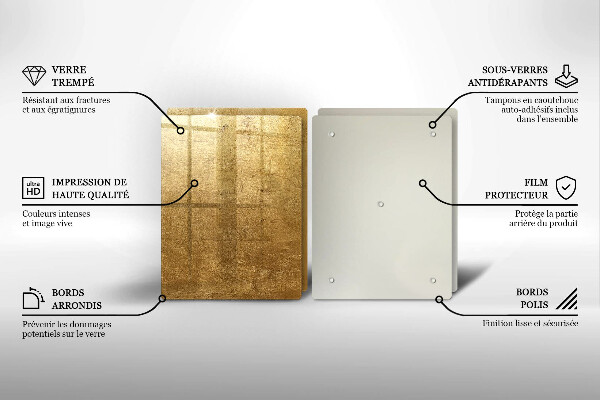 Tagliere in vetro temperato Sfondo texture oro