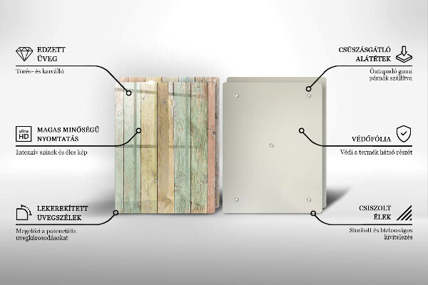 Tagliere in vetro temperato Tavole vintage colorate