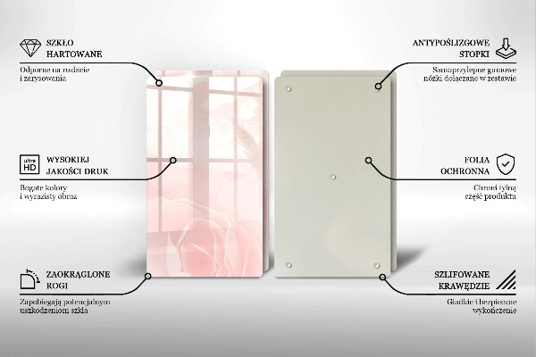 Tagliere in vetro temperato Sfondo di rose pastello