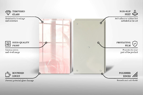 Tagliere in vetro temperato Sfondo di rose pastello