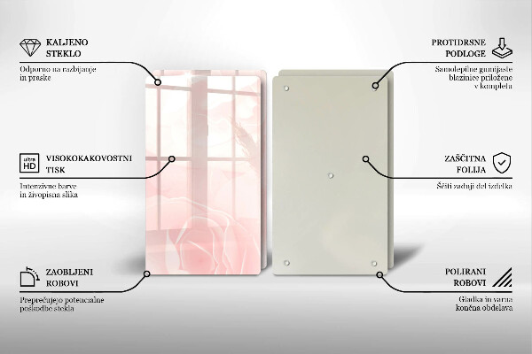 Tagliere in vetro temperato Sfondo di rose pastello