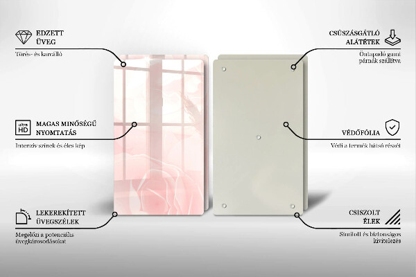 Tagliere in vetro temperato Sfondo di rose pastello