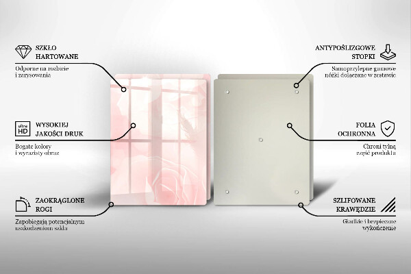 Tagliere in vetro temperato Sfondo di rose pastello