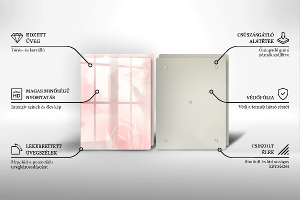 Tagliere in vetro temperato Sfondo di rose pastello