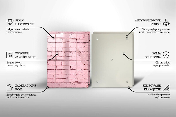 Tagliere in vetro temperato Muro di mattoni pastello