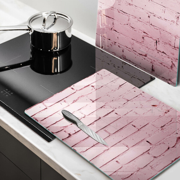 Tagliere in vetro temperato Muro di mattoni pastello