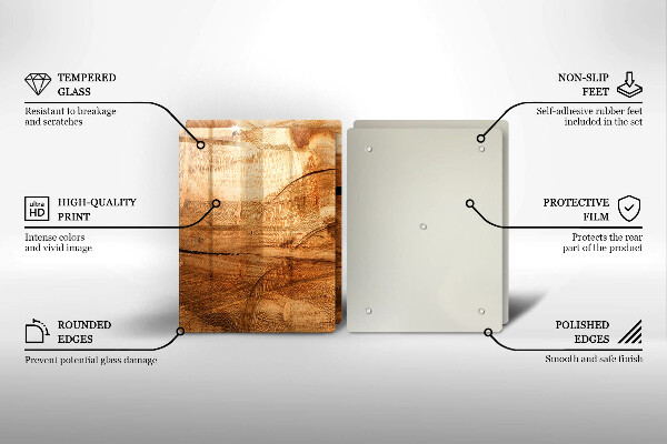 Tagliere in vetro temperato Struttura della tavola di legno