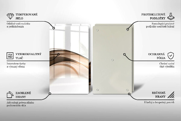 Tagliere in vetro temperato Linee marroni astratte