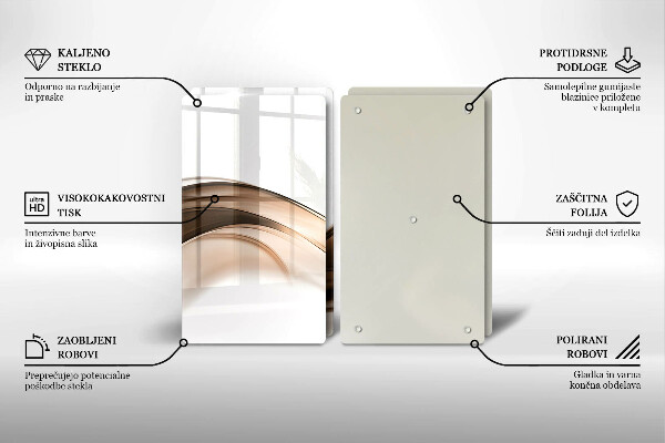 Tagliere in vetro temperato Linee marroni astratte