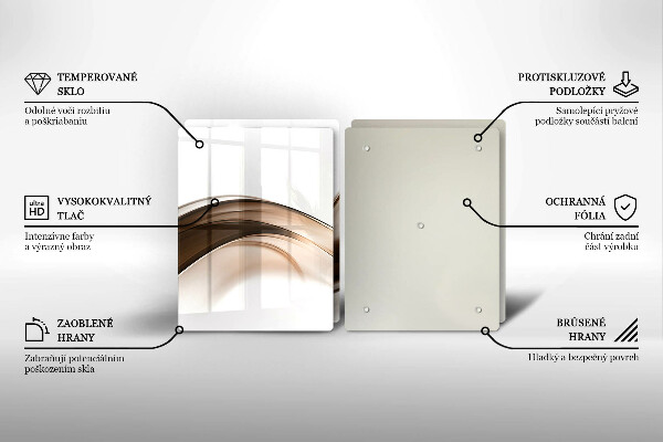 Tagliere in vetro temperato Linee marroni astratte