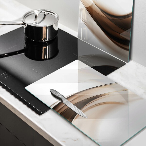 Tagliere in vetro temperato Linee marroni astratte