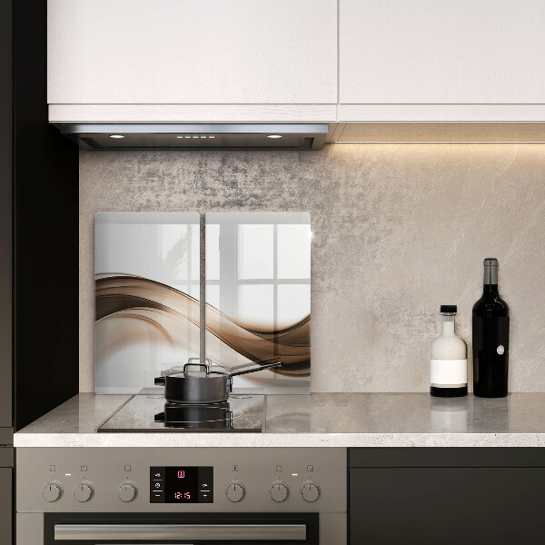 Tagliere in vetro temperato Linee marroni astratte