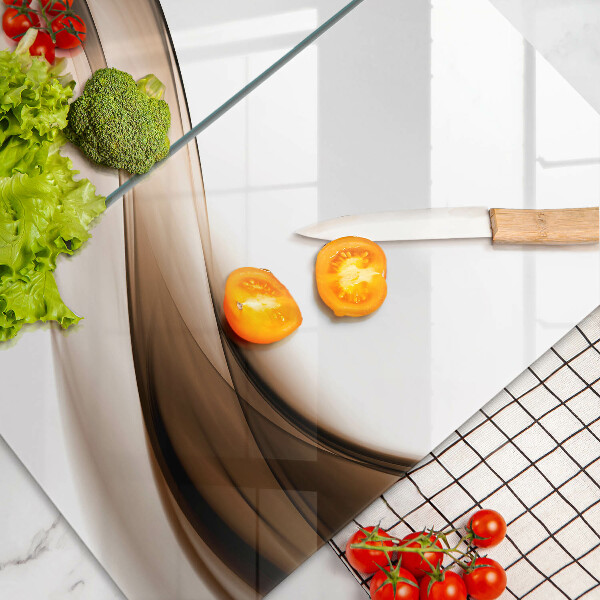 Tagliere in vetro temperato Linee marroni astratte