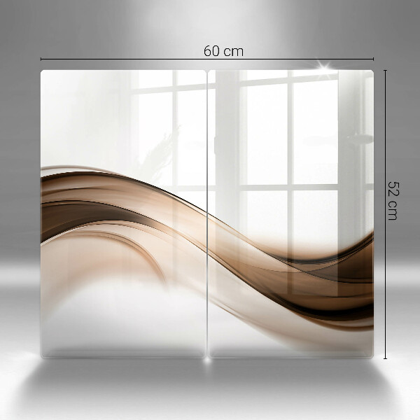 Tagliere in vetro temperato Linee marroni astratte