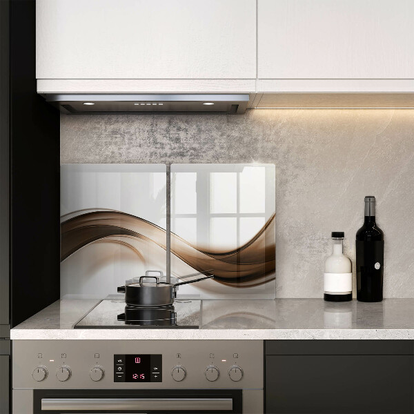 Tagliere in vetro temperato Linee marroni astratte