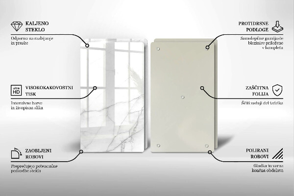 Tagliere in vetro temperato Sfondo di pietra di marmo
