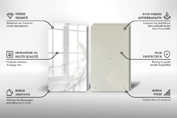 Tagliere in vetro temperato Sfondo di pietra di marmo