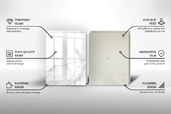 Tagliere in vetro temperato Sfondo di pietra di marmo