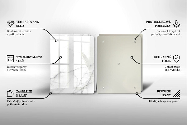 Tagliere in vetro temperato Sfondo di pietra di marmo