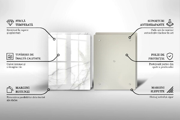 Tagliere in vetro temperato Sfondo di pietra di marmo