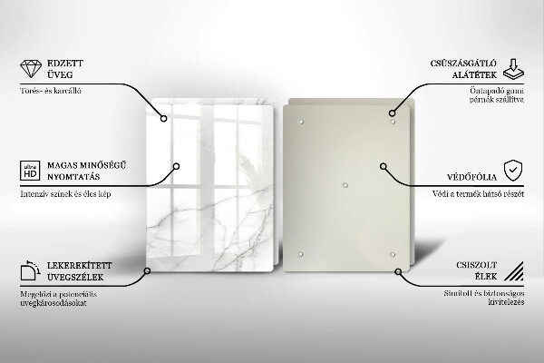 Tagliere in vetro temperato Sfondo di pietra di marmo