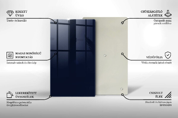 Tagliere in vetro blu navy