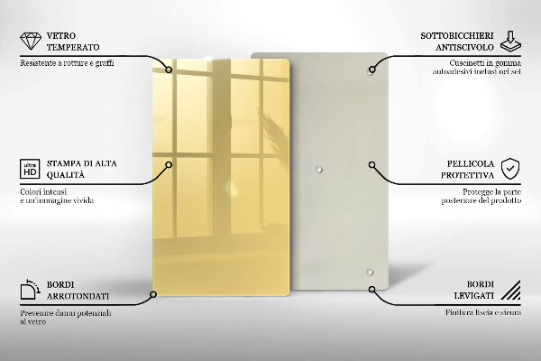 Tagliere in vetro Giallo