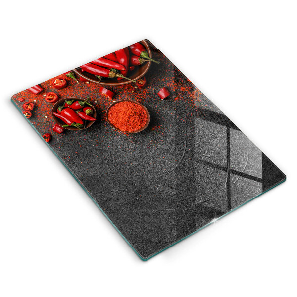 Tagliere in vetro Peperoncini rossi