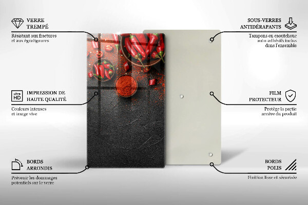 Tagliere in vetro Peperoncini rossi