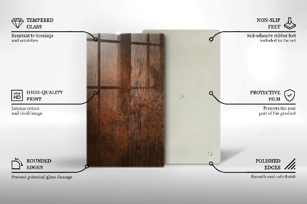 Tagliere in vetro Tavola in legno scuro