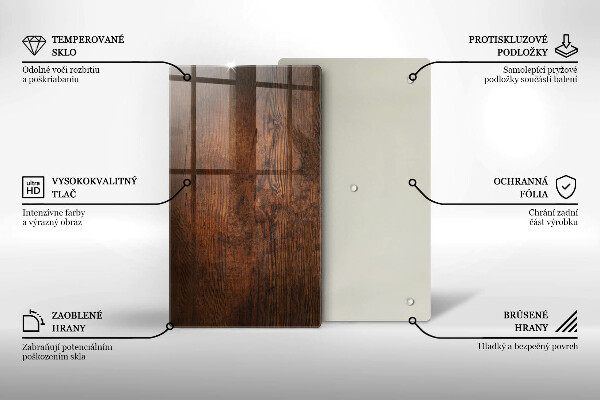 Tagliere in vetro Tavola in legno scuro