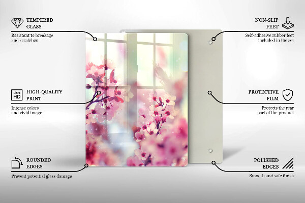 Tagliere in vetro Tavola in legno scuro