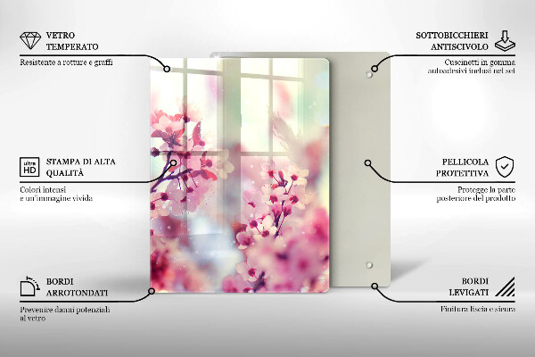 Tagliere in vetro Tavola in legno scuro