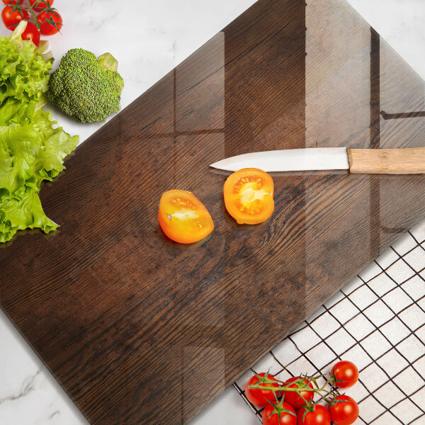 Tagliere in vetro Tavola in legno scuro