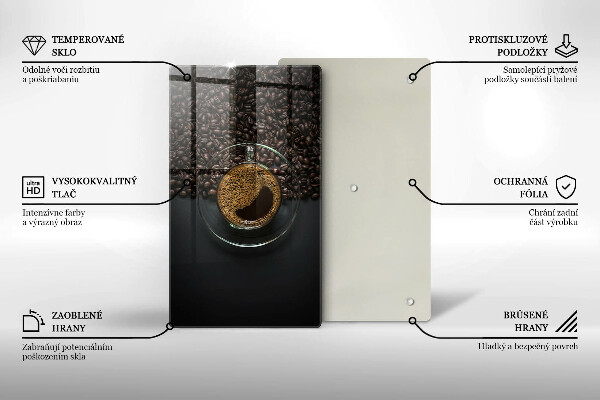 Tagliere in vetro Caffè e fagioli