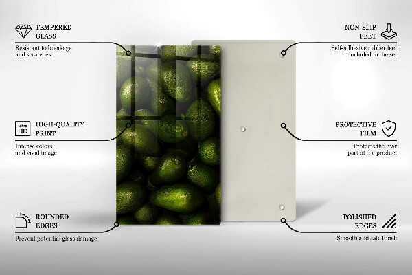 Tagliere in vetro Frutto dell'avocado