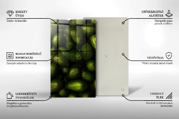 Tagliere in vetro Frutto dell'avocado