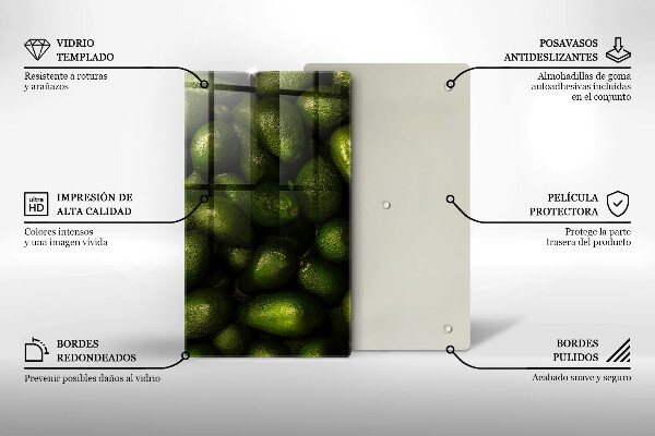 Tagliere in vetro Frutto dell'avocado