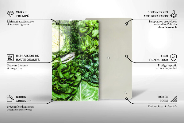 Tagliere in vetro Verdure verdi