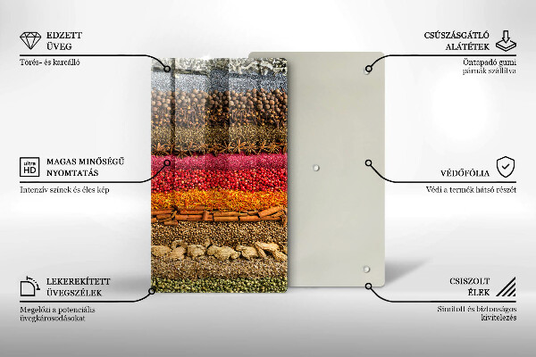 Tagliere in vetro Spezie colorate