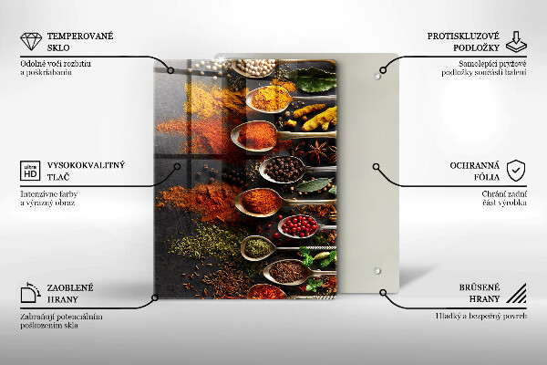 Tagliere in vetro Foglie boho dipinte