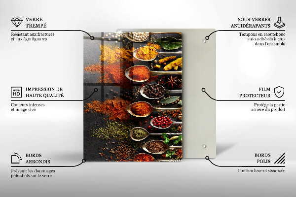 Tagliere in vetro Foglie boho dipinte