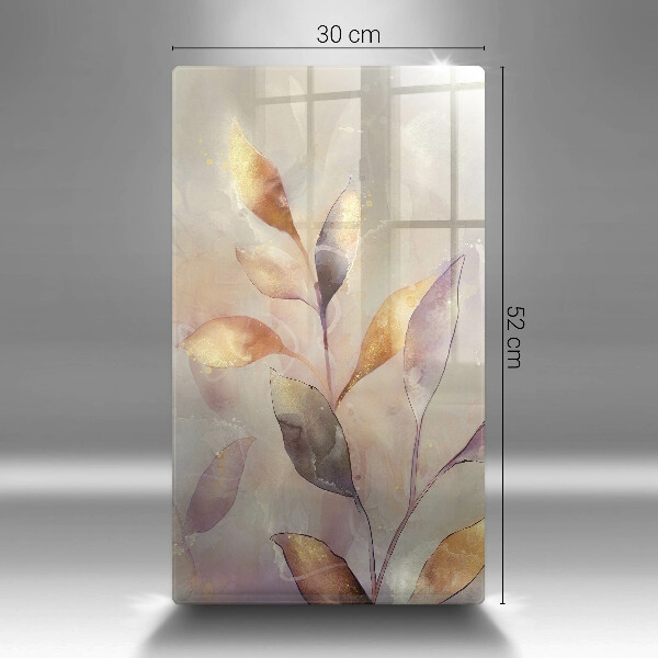 Tagliere in vetro Foglie boho dipinte